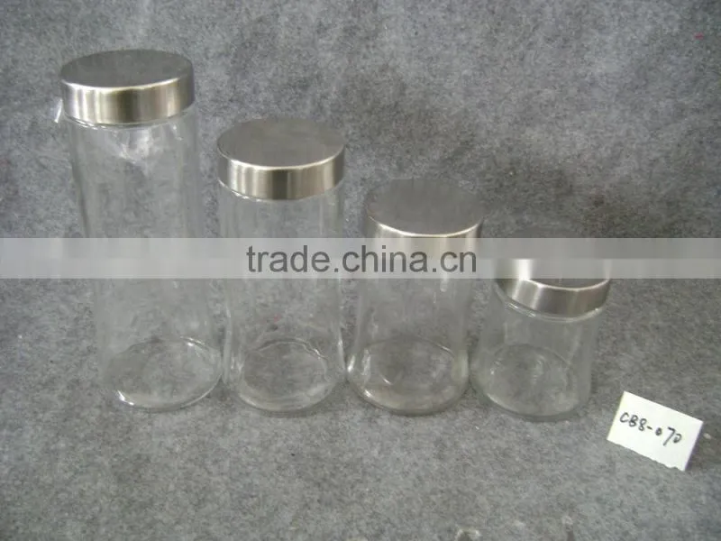 Airtight glass jar with metal lid