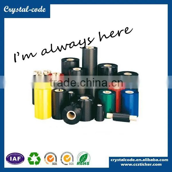 The big and small colored printed thermal robbon rolls used on Zebra printer