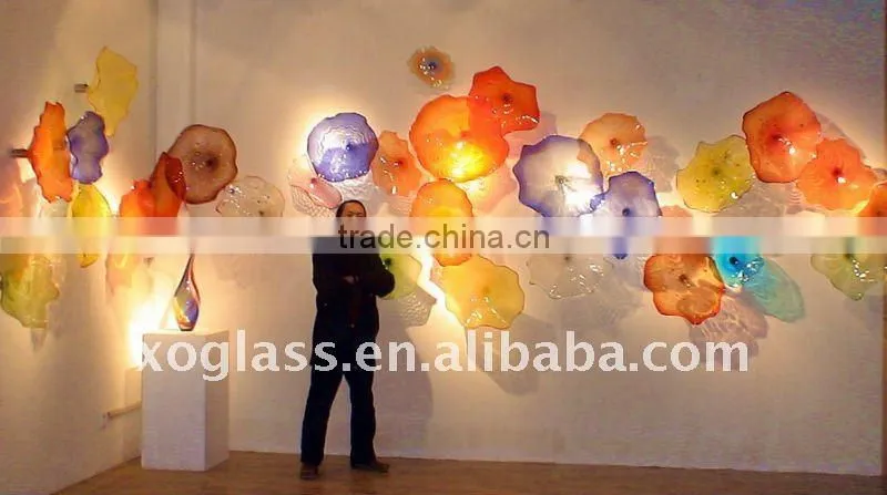 exquisite hand blown glass platters xo-0881 and crystal wall platters
