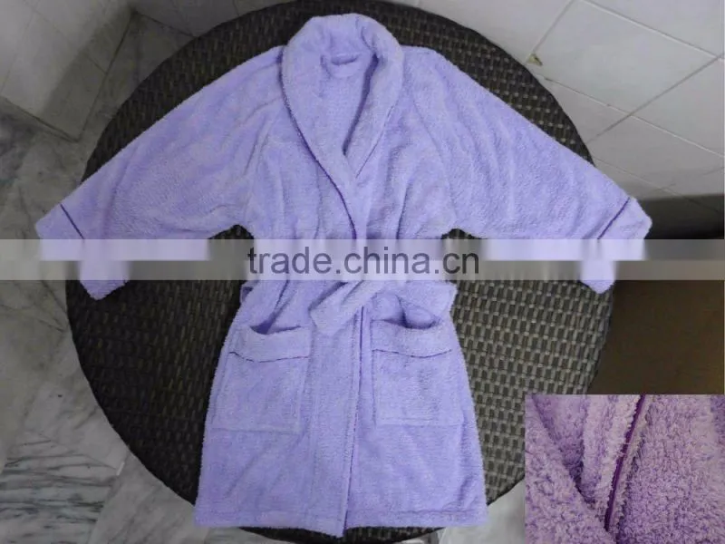 embroiery 100% cotton velour White Bathrobe
