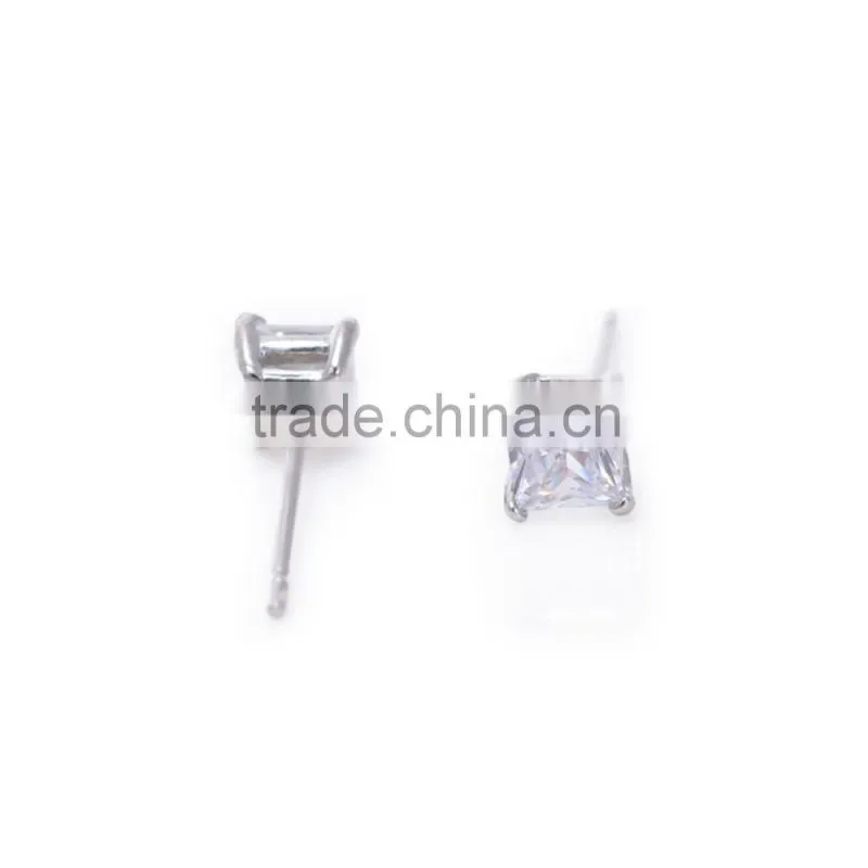 Wholesale Clear Cubic Zirconia Square Design Stud Earrings