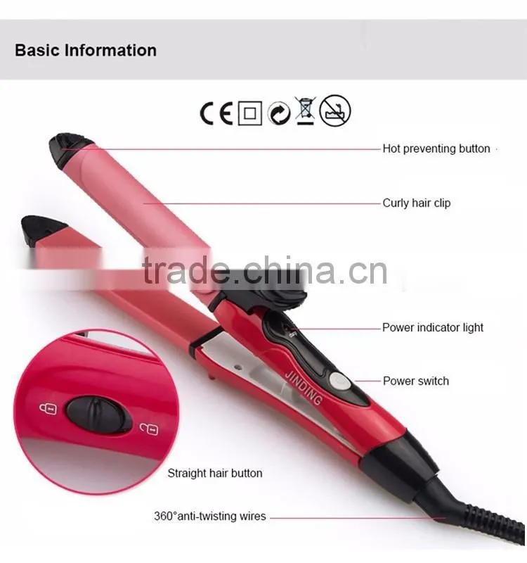 JINDING Home Professional Hair Iron Clip Hair Crimper Hair Straightener