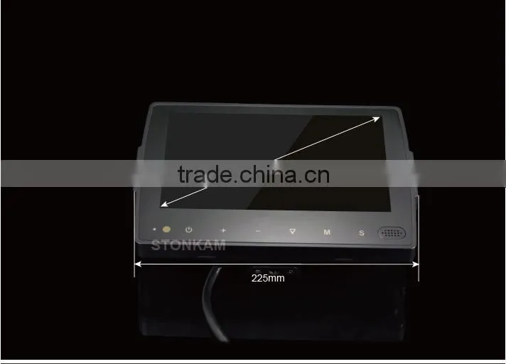7" Digital car reversing camera system with touch buttons
