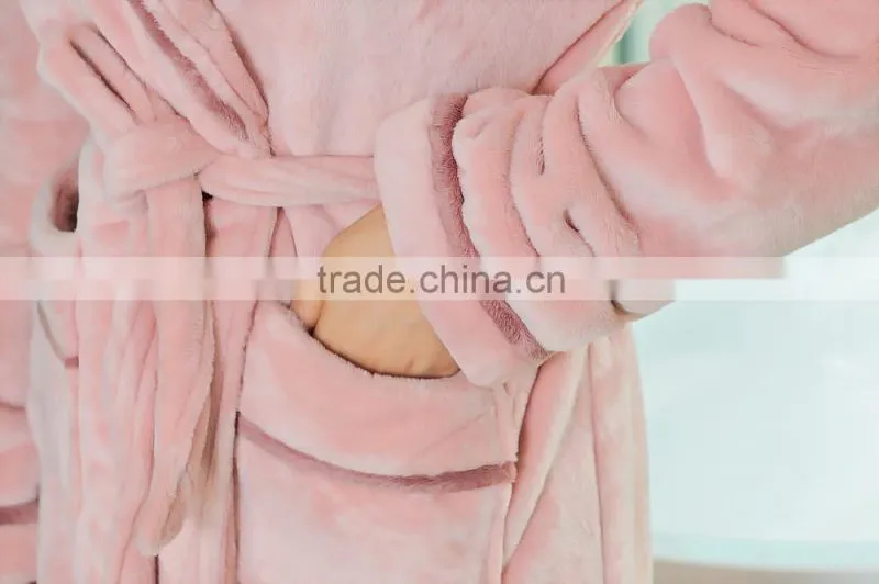 Super Warm croal fleece bathrobe fo women