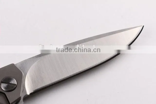 OEM TC4 Titanium alloy folding knife with D2 blades