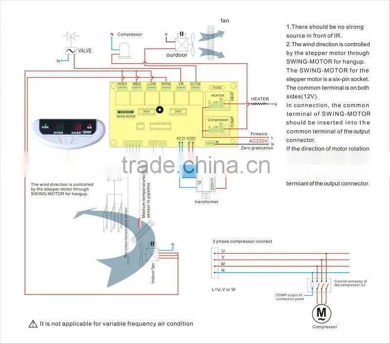 universal ac control system with a/c Remote Control Board