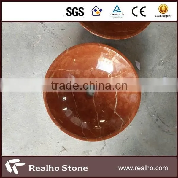 natural red marble stone bowl sink bathroom