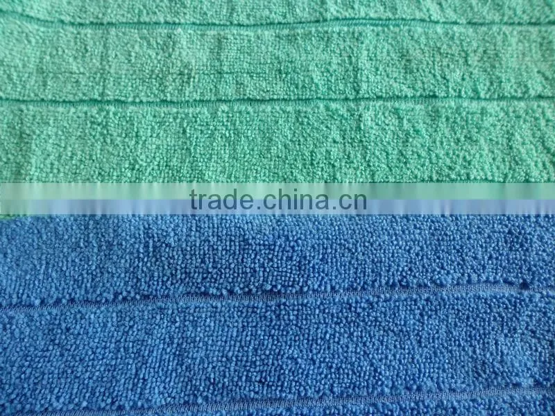 Microfibre cloth strip warp knitted