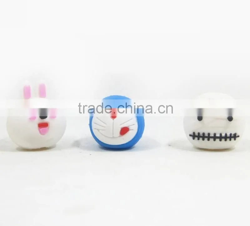 Hot selling 3d cartoon character pvc rubber pencil/ pen topper