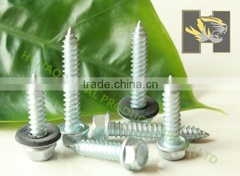 slivery hex head self tapping screw with collar C1022