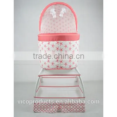 Manufacturer Portable Lightweight Swing Baby Bed with Canopy and Storage Basket Rocking Bed for Baby Cradle