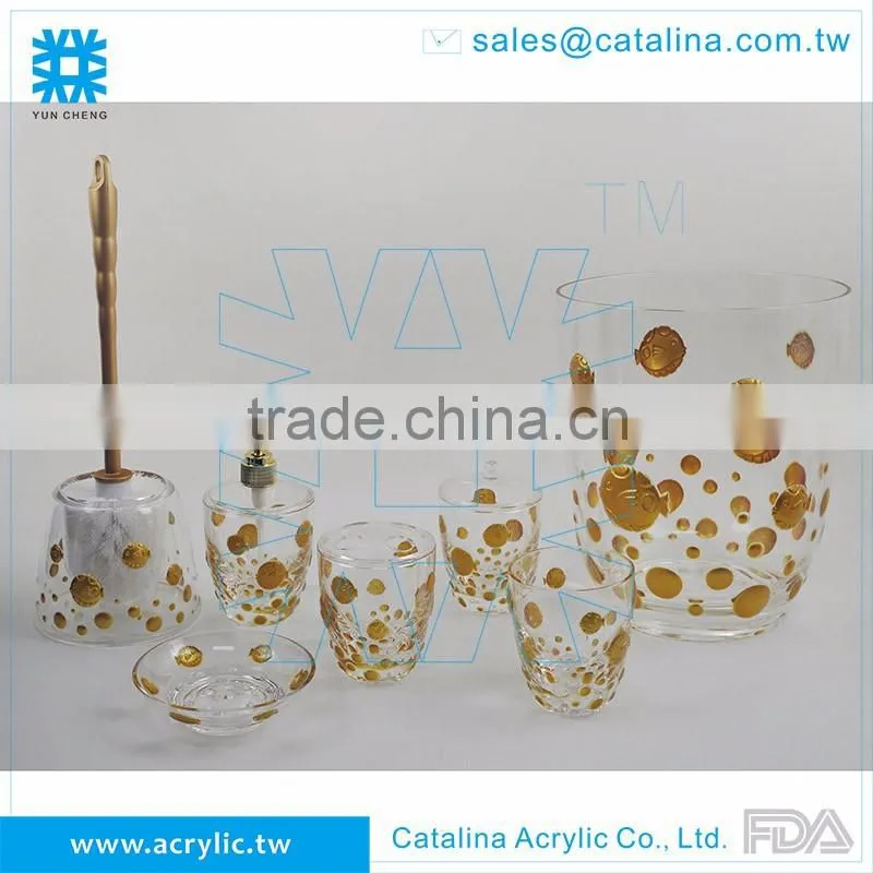 3D Bubble Pattern Soap Dish, Tumbler Lotion Dispenser Tooth Brush Holder Cotton Jar Acrylic Bathroom Accessories