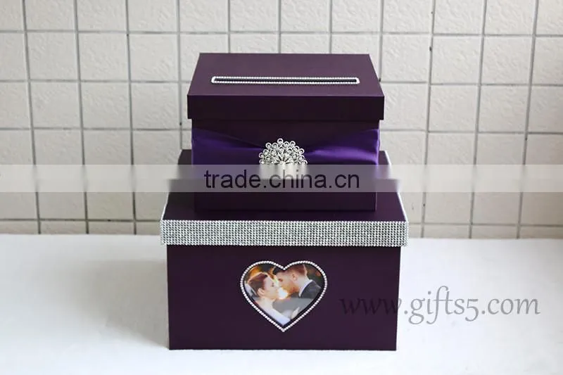 Specail wedding post box wedding card box wedding money box wiht photo frame