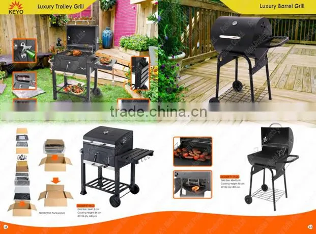 KEYO BBQ grill 18 inch hamburger grill portable BBQ grill trolley