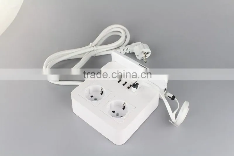CE VDE approved new arrival 5V 8A 5 usb schuko outlets with phone holder