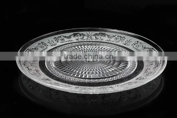 2pcs/set clear glass cake cookie plate with iron stand