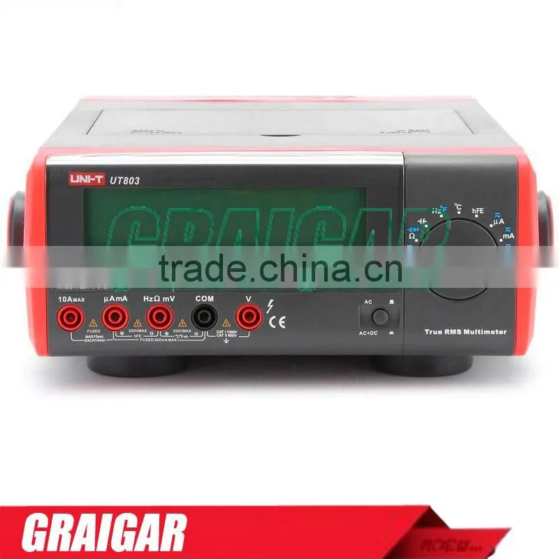 UT803 5999 Counts 100kHz True RMS Bench Type Digital Multimeter with RS232C/USB Interface, LCD Backlight Display, Data Hold
