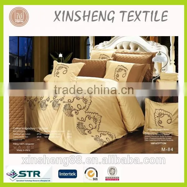 Wholesale quality Cotton embroidery comforter with 11pcs set