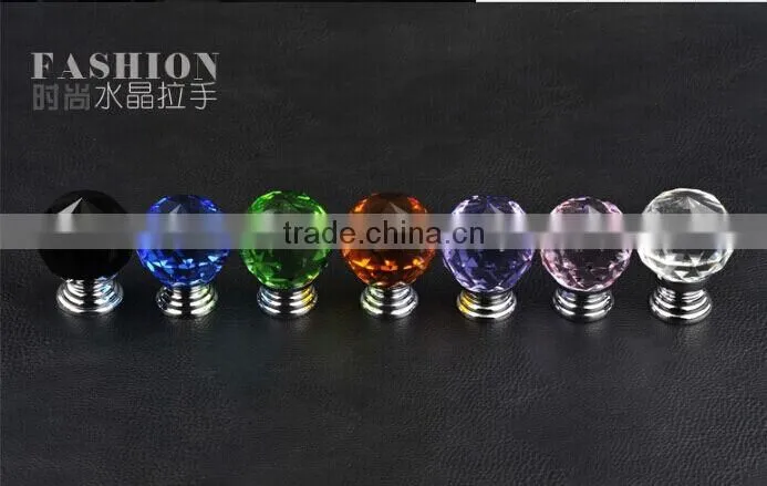 Israel hot sale K9 glass zamak base kitchen cabinet furniture cabinet crystal knob