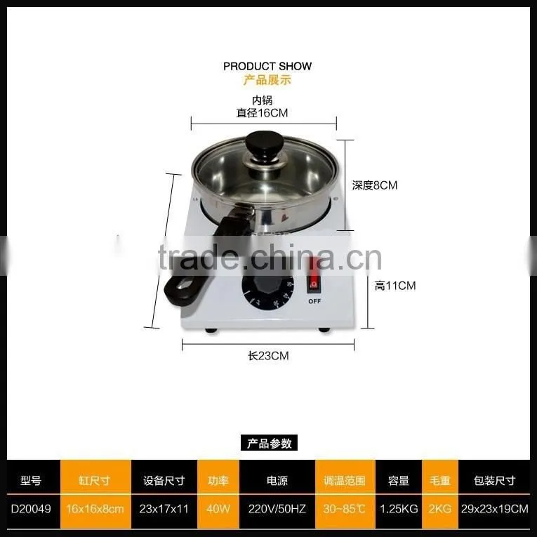 40W 1.5kgs chocolate capacity Electric stainless steel electric small chocolate tempering machine for home use