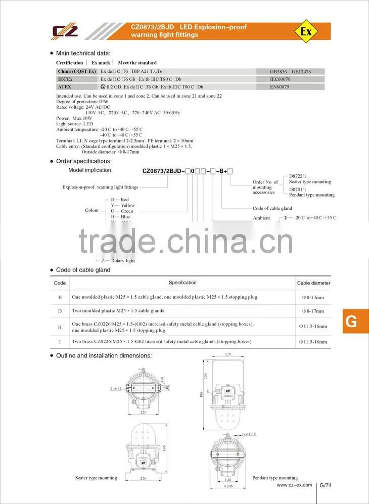 LED Explosion-proof warning light fittings