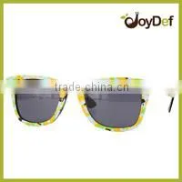Cool retro black frame Unisex mirrored sunglasses for man and woman custom printed Logo