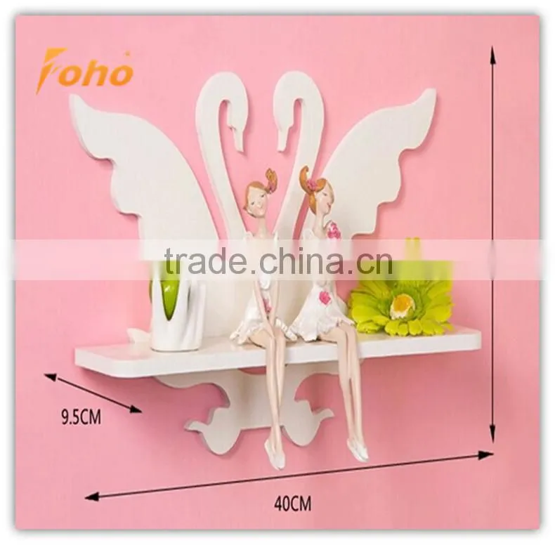 Decorative Pure white WPC hollow out floating shelves