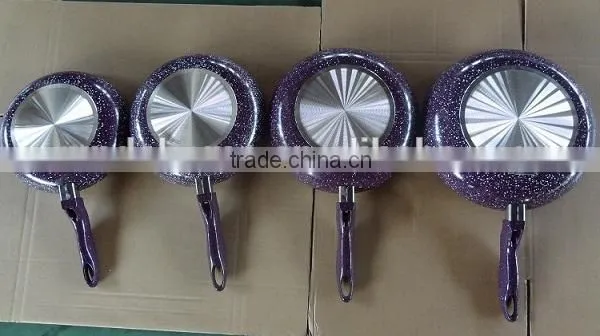 Auminum non-stick fry pan with inner mable coating