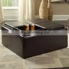 leather square storage ottoman