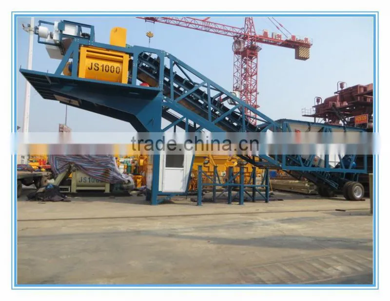 YHZS50 low cost mobile concrete batching plant for sale