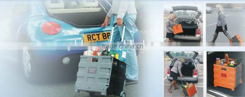 light weight plastic collapsible rolling hand pull cart DW-FP-S