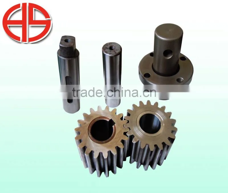 Precision gear and shaft for textile machine textile shaft