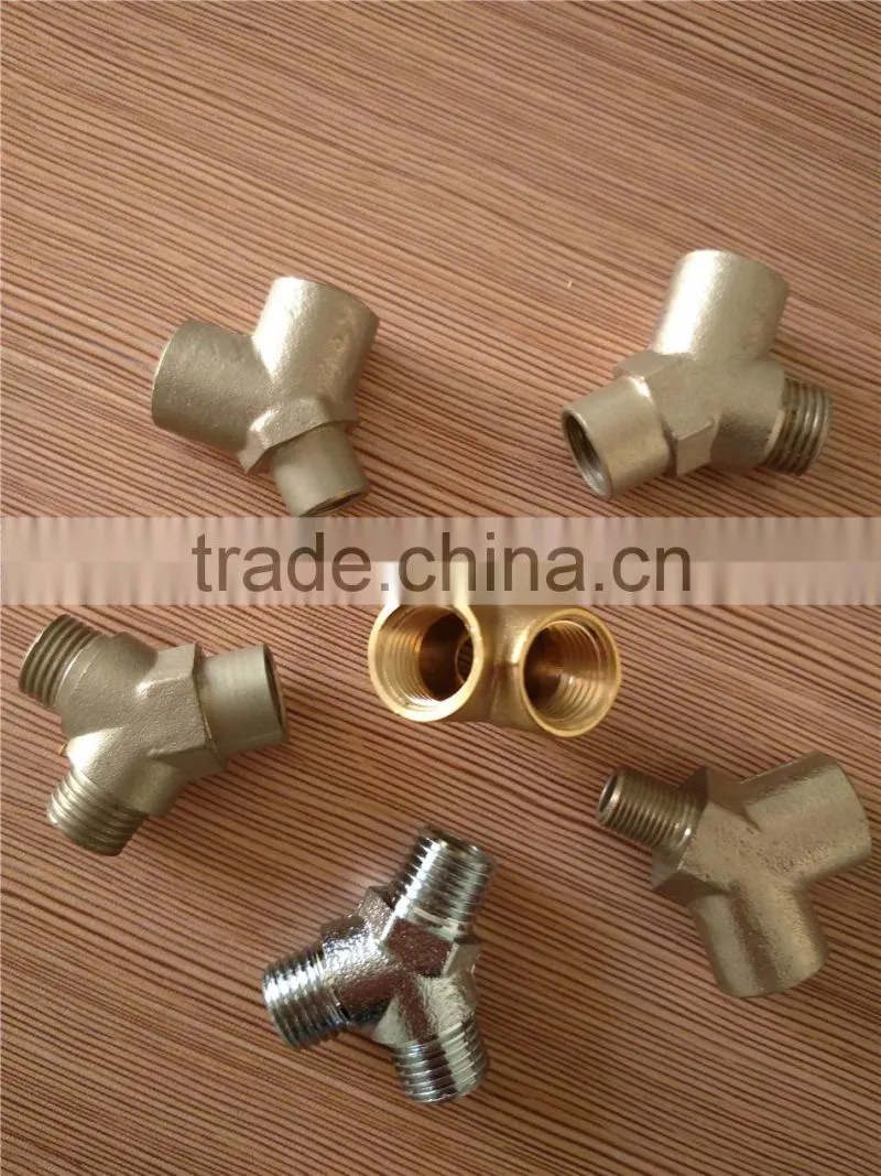 BSP,NPT, female ,3way ,forged Y-type brass connector,manifold connectors