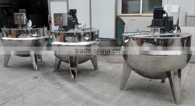 Stainless steel popular wenzhou 150L industrial steam heating double jacket kettle