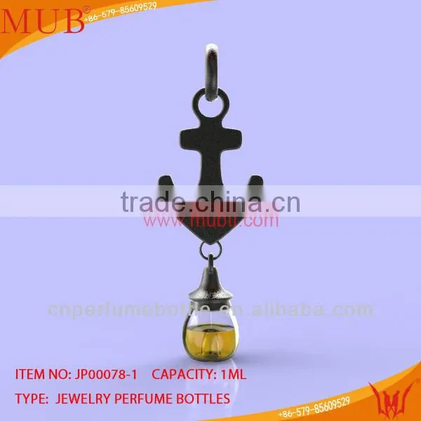 Glass Jewelry Anchor Shape Necklace Glass Bottle