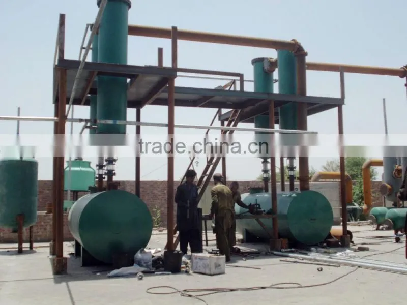 Plastic recycling to oil pyrolysis and distillation combined machine cost saving