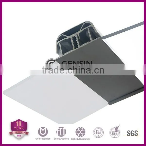 Gensin polycarbonate standing-seam system, locking design solid PC sheet, solid PC sheet