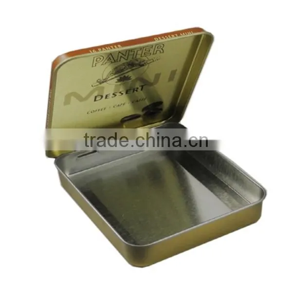 custom hinge metal tin box