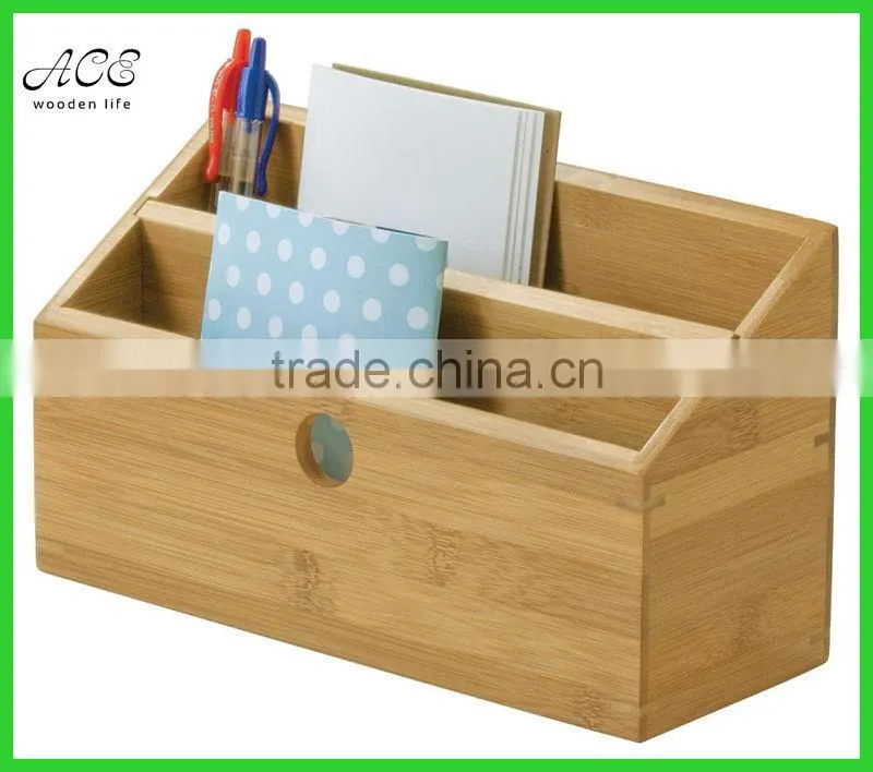 Custom bamboo desk organizer Bamboo office table organizer