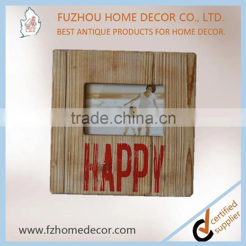 2017 top selling antique wooden picture photo frame with silk screen printing for decoration