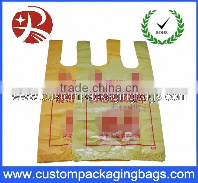 plastic biodegradable t-shirt bag with printing
