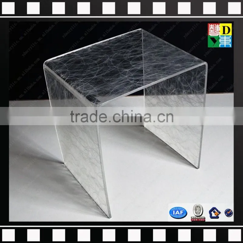 Clear acrylic u-shaped table homemade coffee table from shenzhen yidong