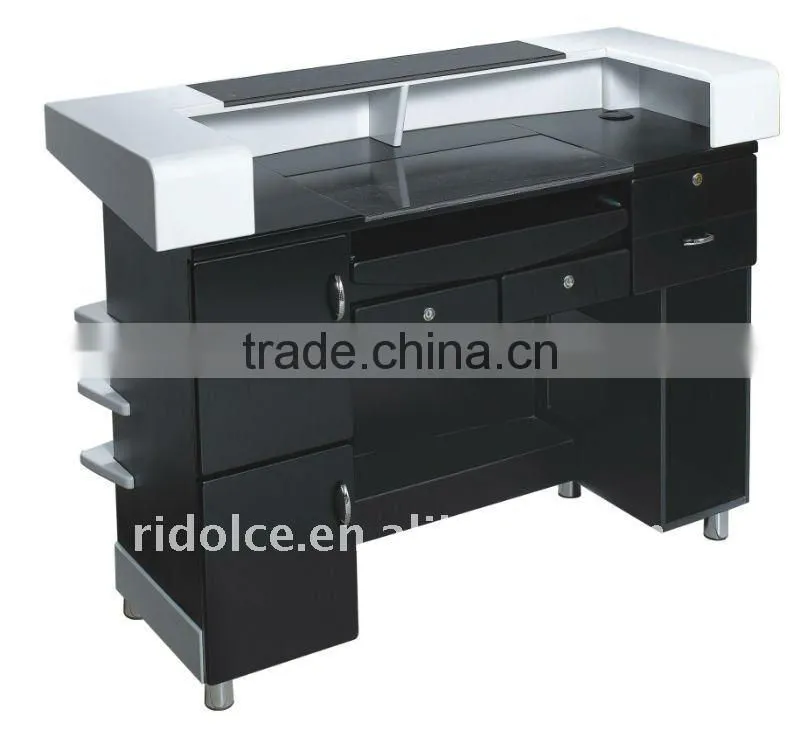 Nail salon reception desk wood office table design receptionist table F-C28-1 & F-C28R