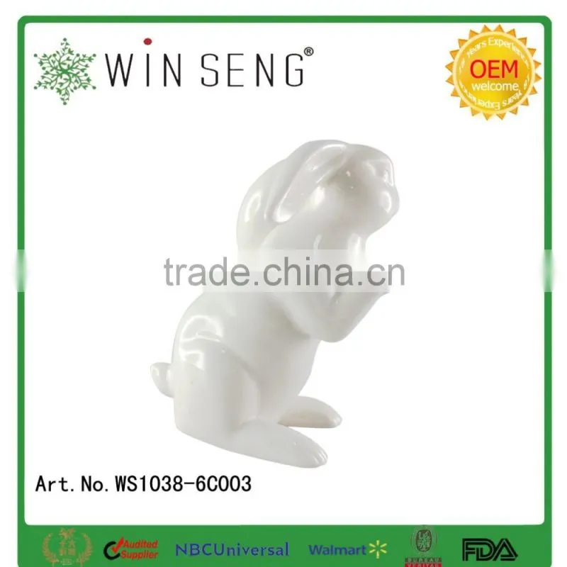High quality ceramic rabbit figurine,ceramic rabbit decoration