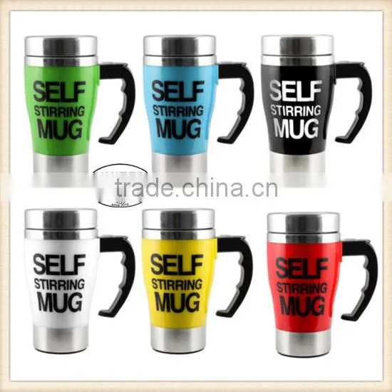 Lazy Self Stirring Stir Mug Tea Coffee Soup Cup With Cover/Cap Novelty Xmas Gift