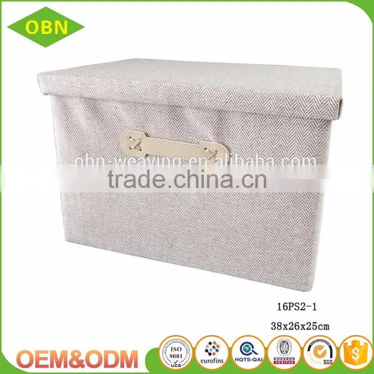 China custom decorative fabric foldable collapsible kids toy small storage box with lid