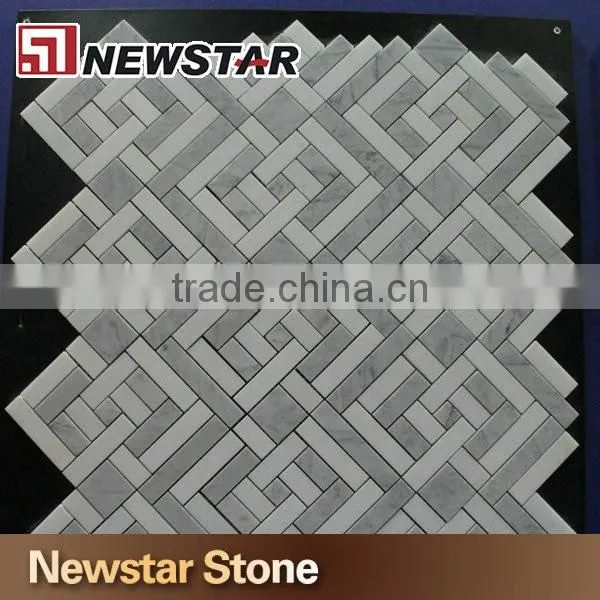 Newstar white carrara marble cheveron mosaic designs