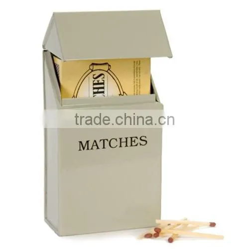 Middle Size Cream Powder Coated Metal small matches box