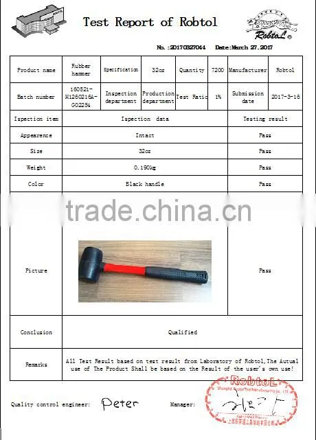 8oz Rubber Hammer Double Face Two Way Mallet Plastic Nylon Head