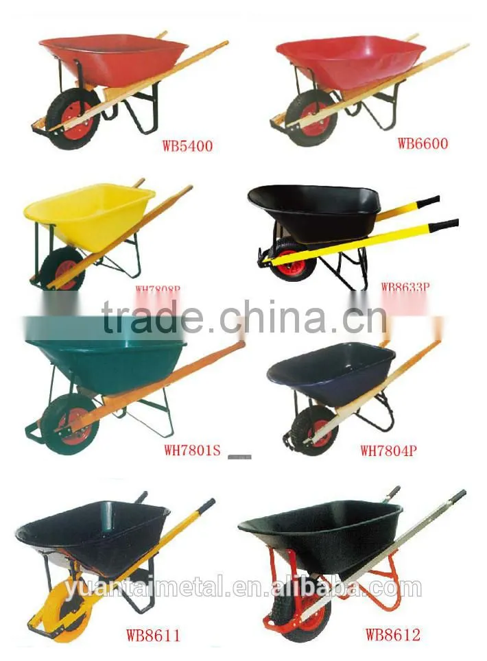 High quality Agricultural wooden handle concrete wheelbarrow manufacture wb8805